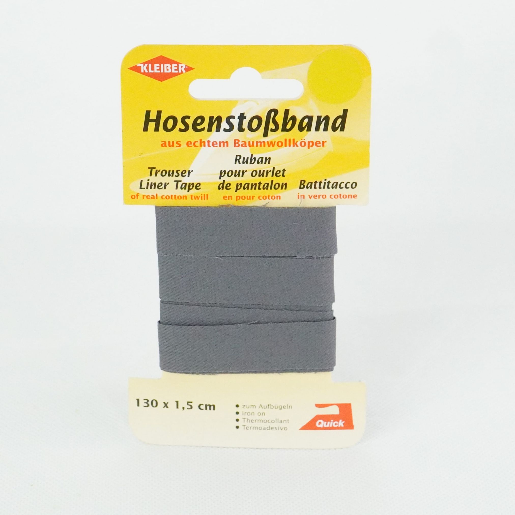 Kleiber trouser liner tape dark grey 130 x 1,5cm