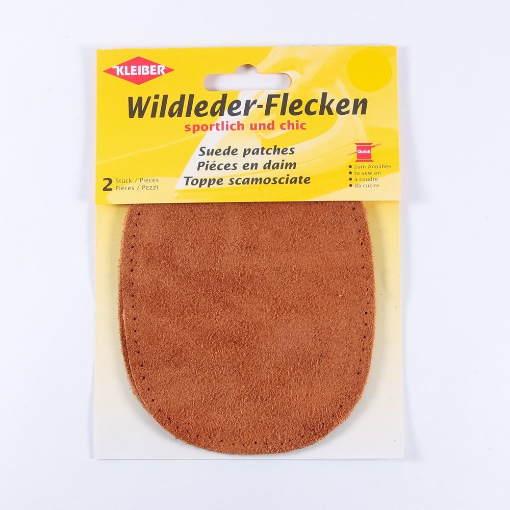 Suede Leather Patches, 2 per Pack, 12cm x 10cm, Oval