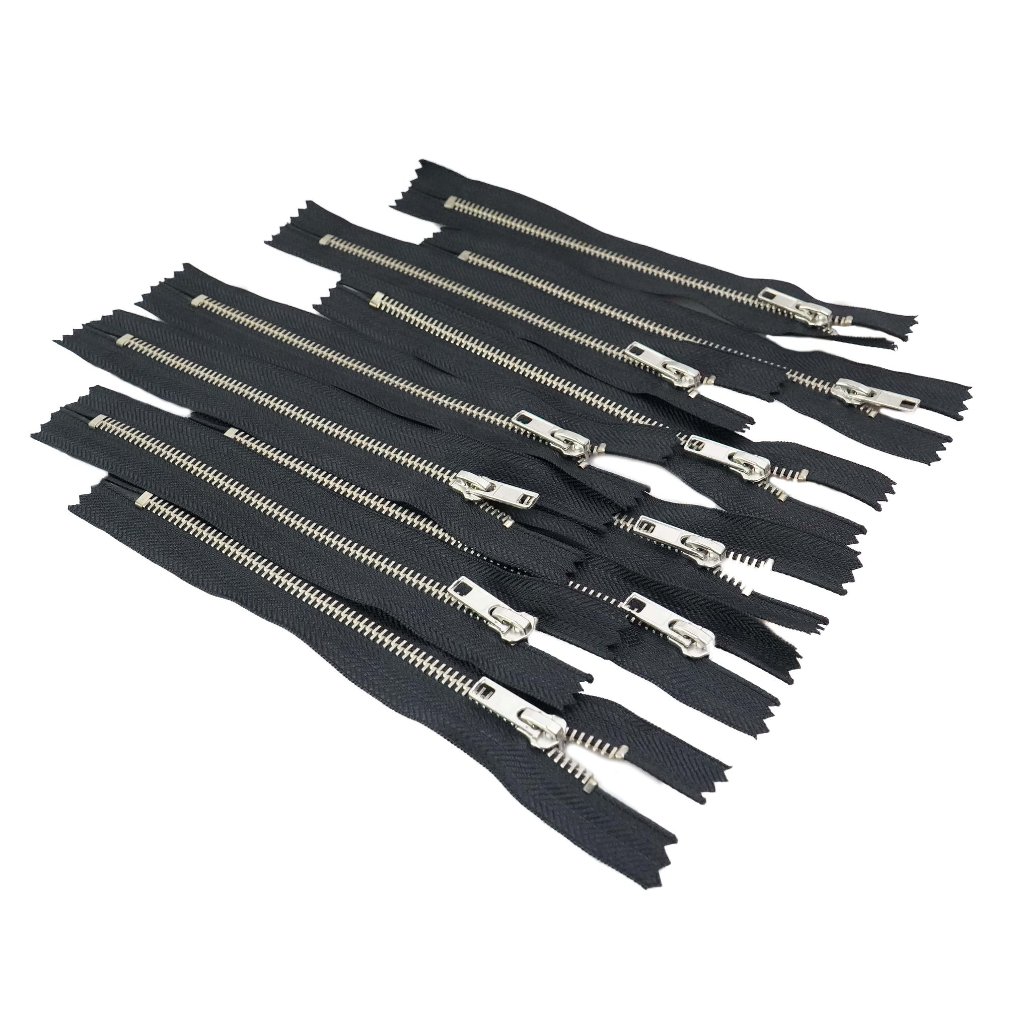 Trimz metal zips 18cm black 10 pieces