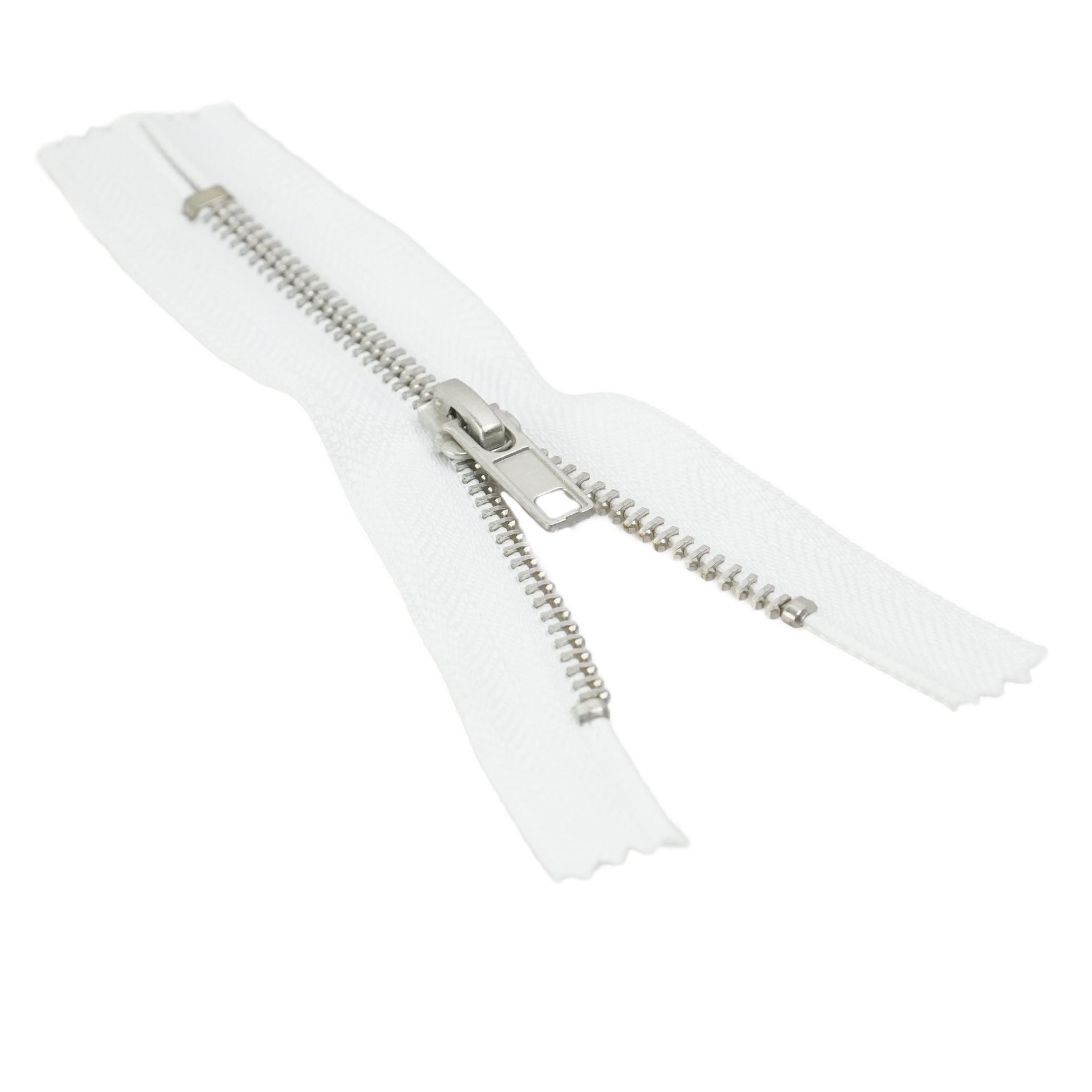 Trimz white metal zip