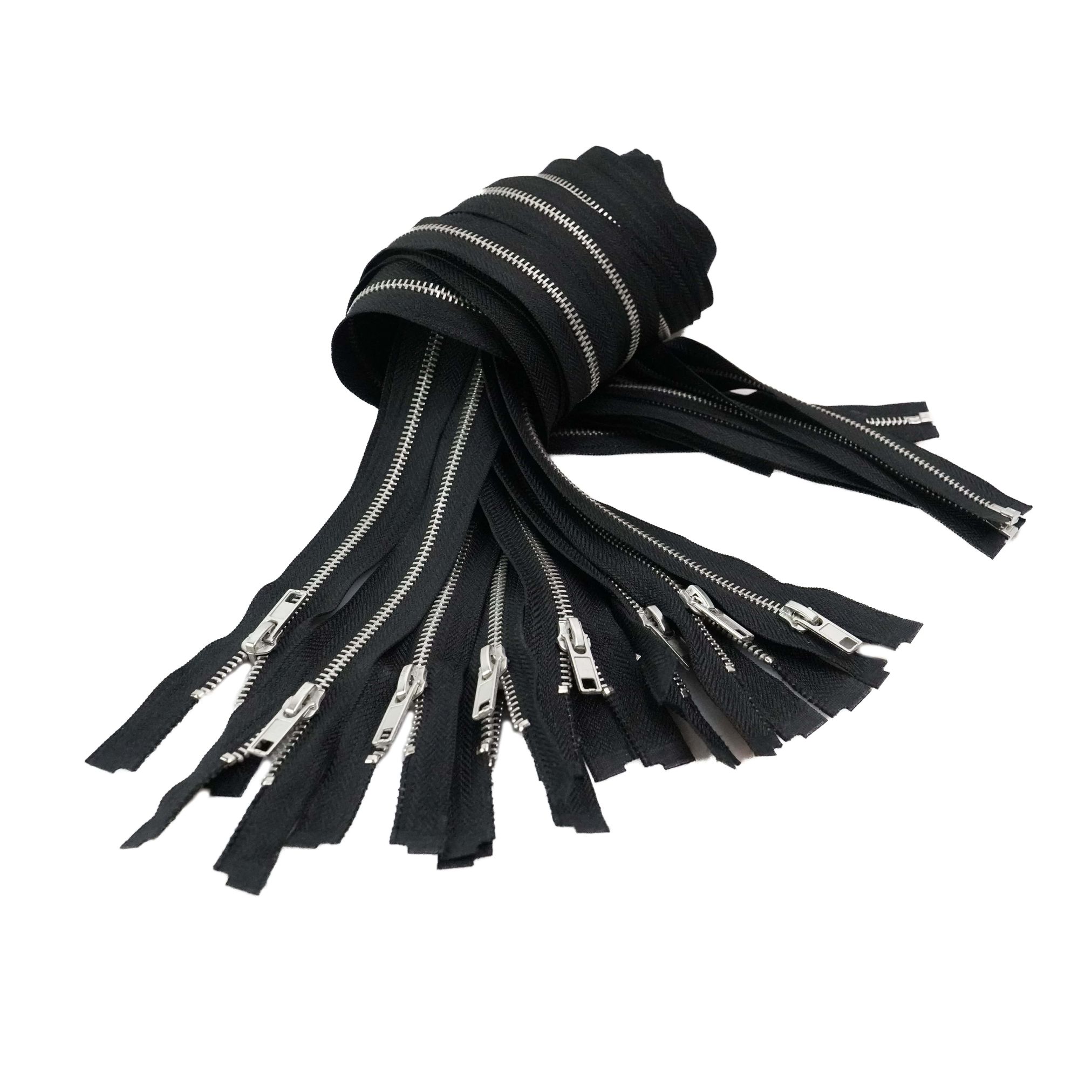 Trimz open end black metal zips