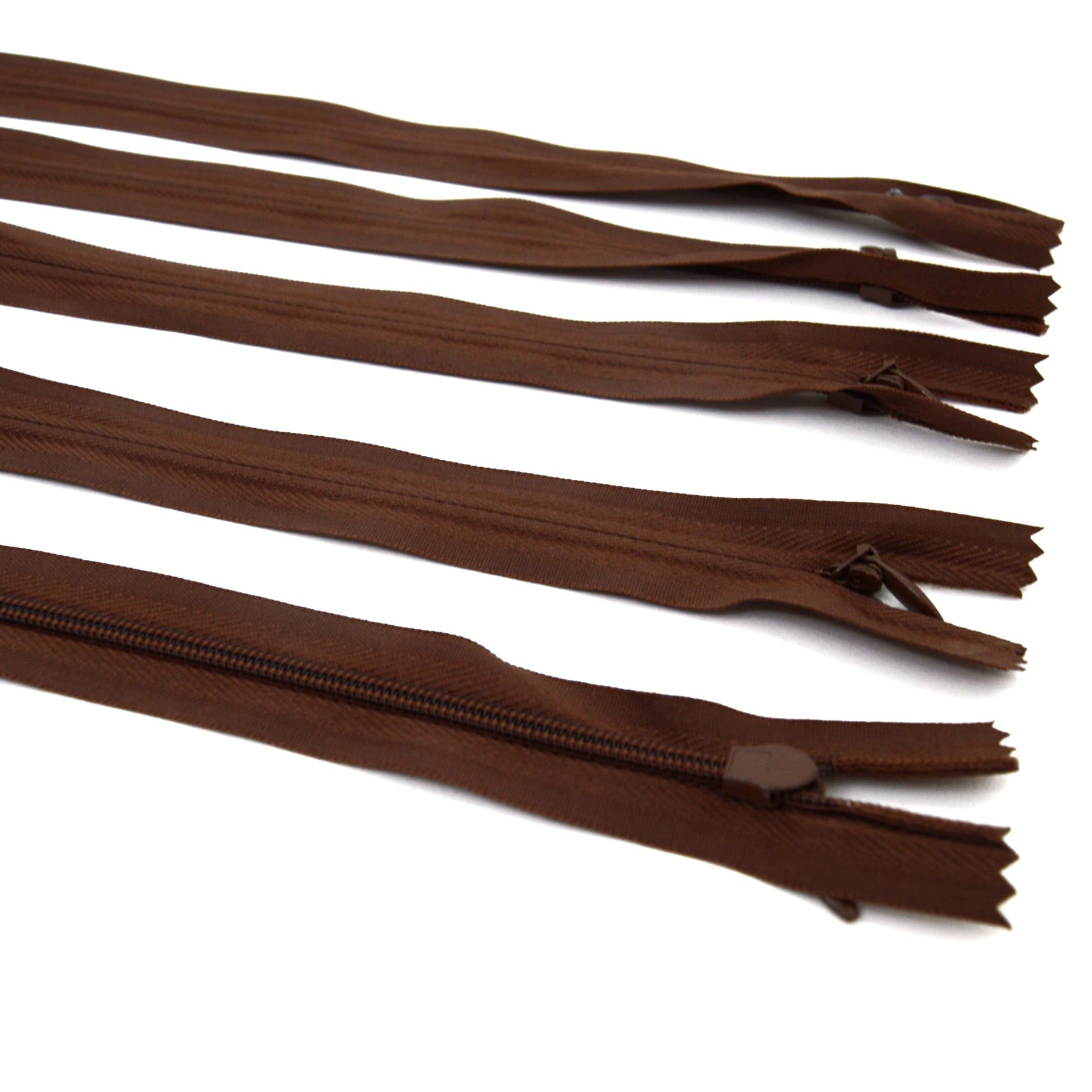 Trimz invisible/concealed zips brown 5 pieces