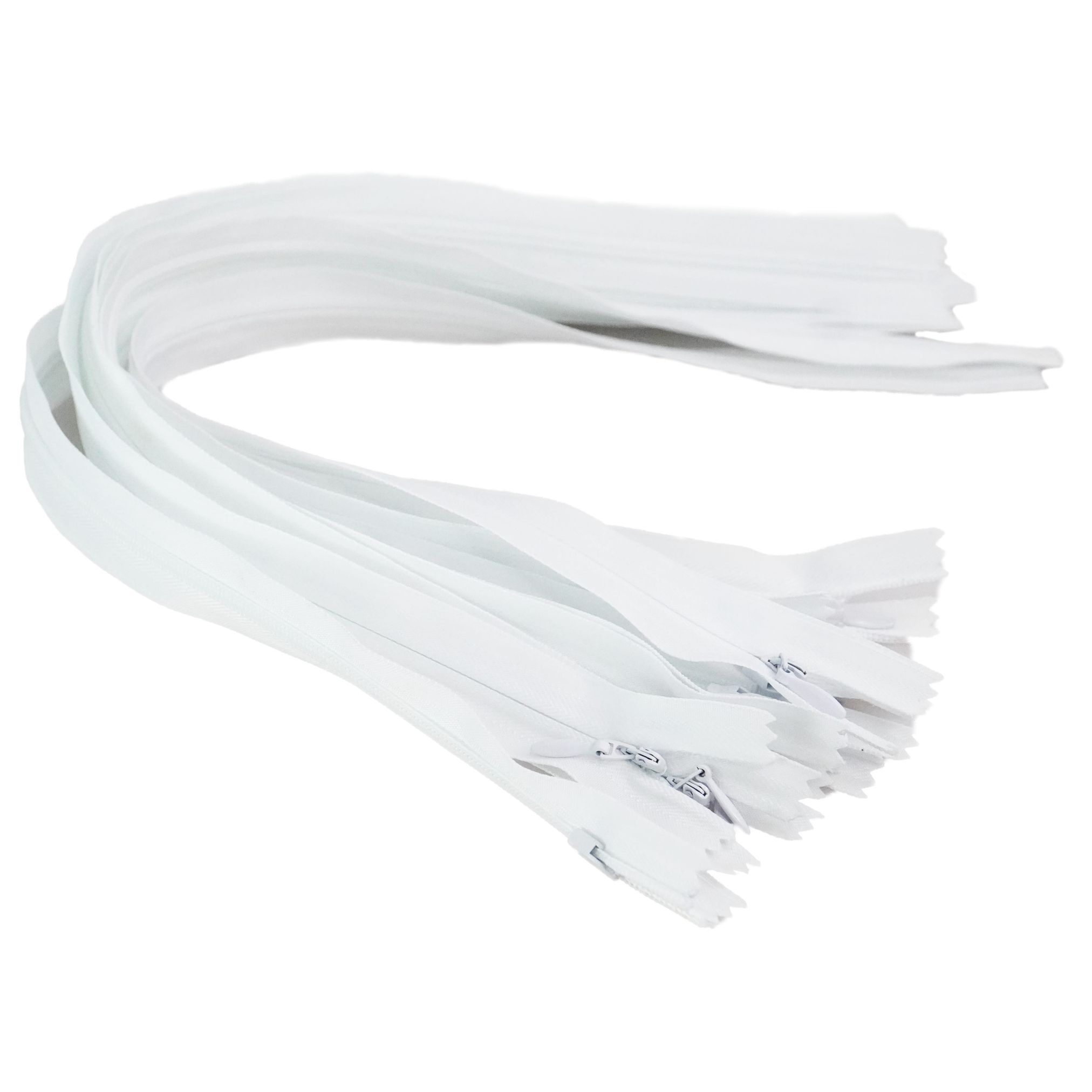 Trimz invisible/concealed zips white