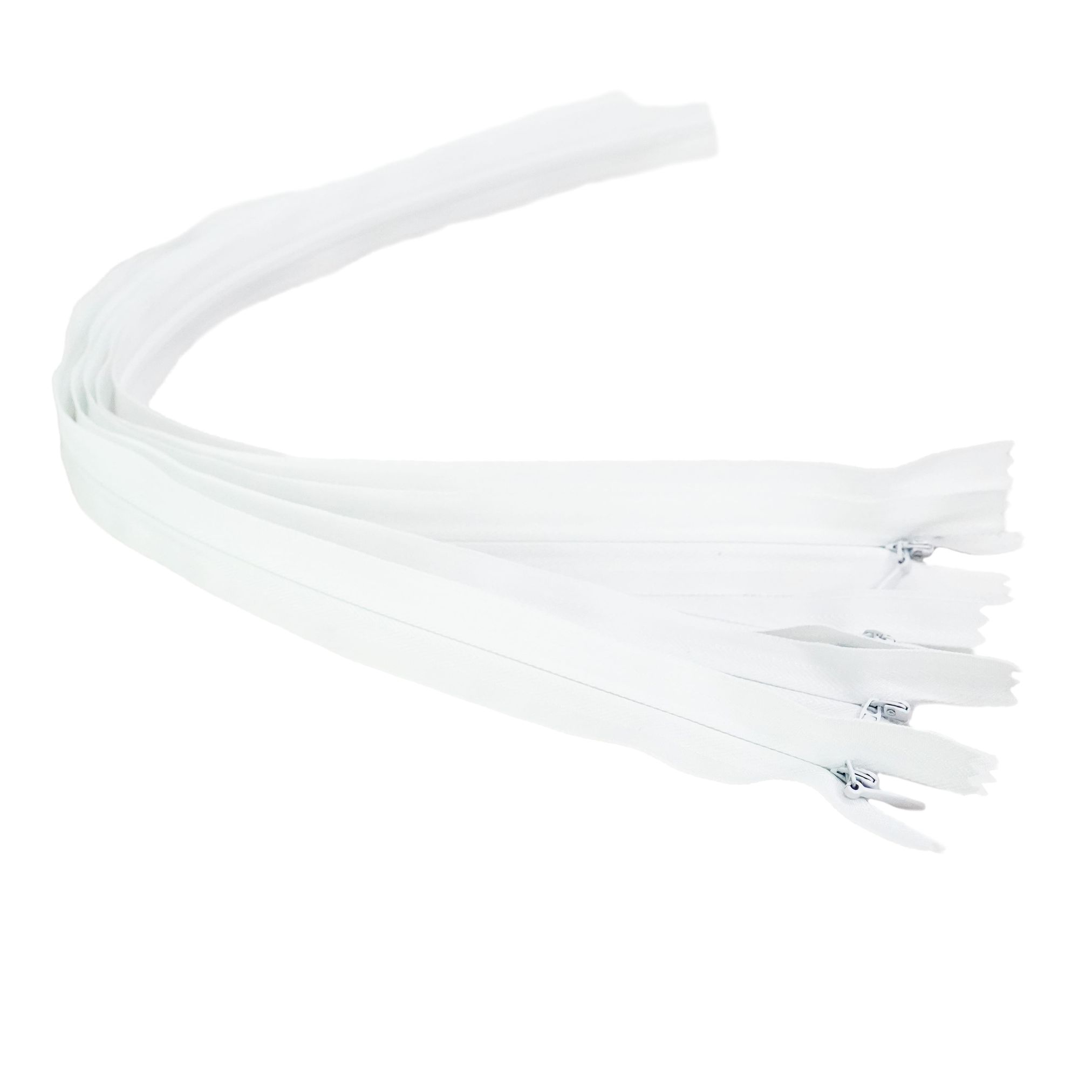 Trimz invisible/concealed zips white 5 pieces