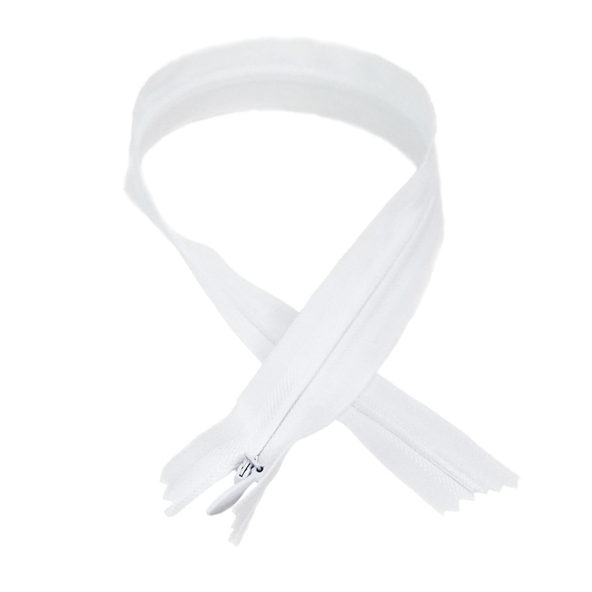 Trimz invisible/concealed zip white