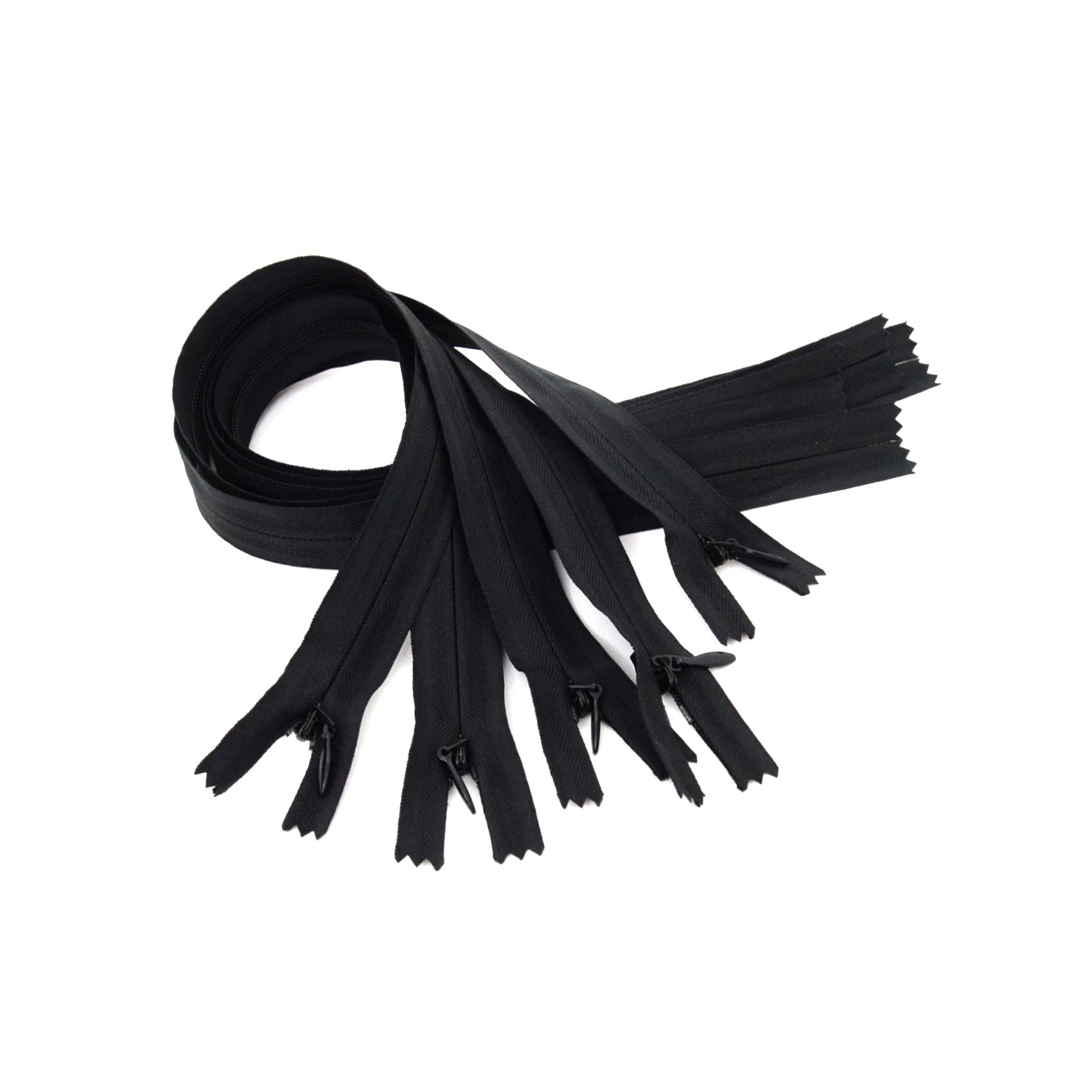 Trimz invisible/concealed zips black 5 pieces