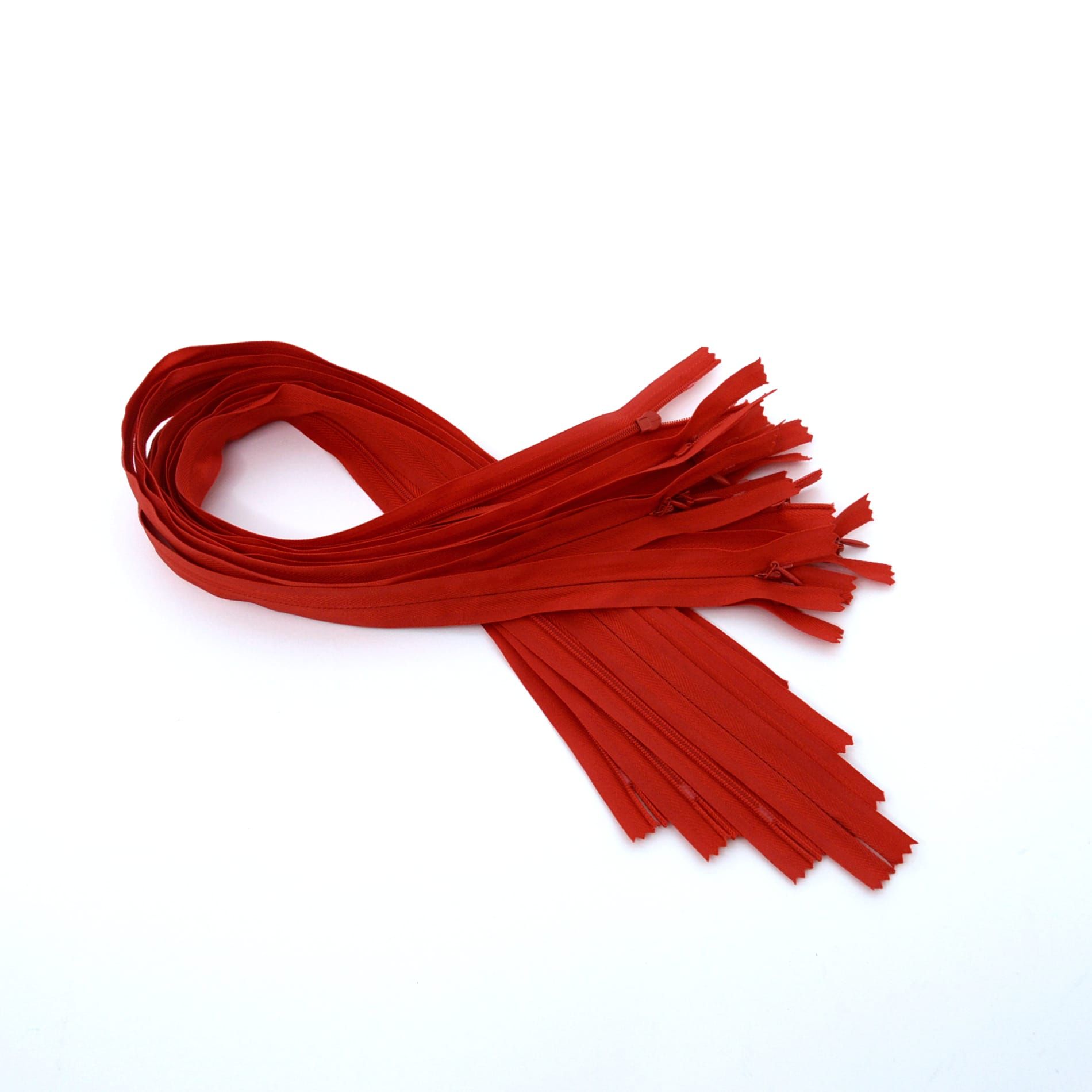 Trimz invisible/concealed zips red