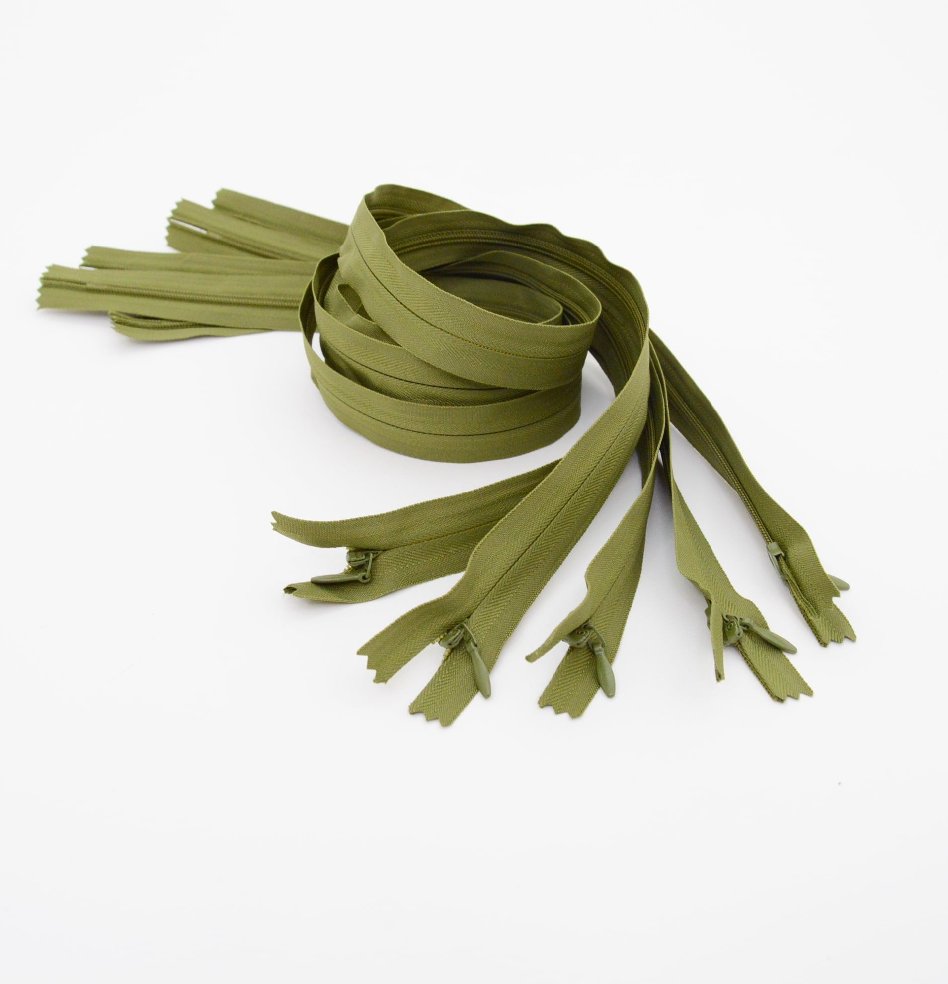 Trimz invisible/concealed zips olive green 5 pieces