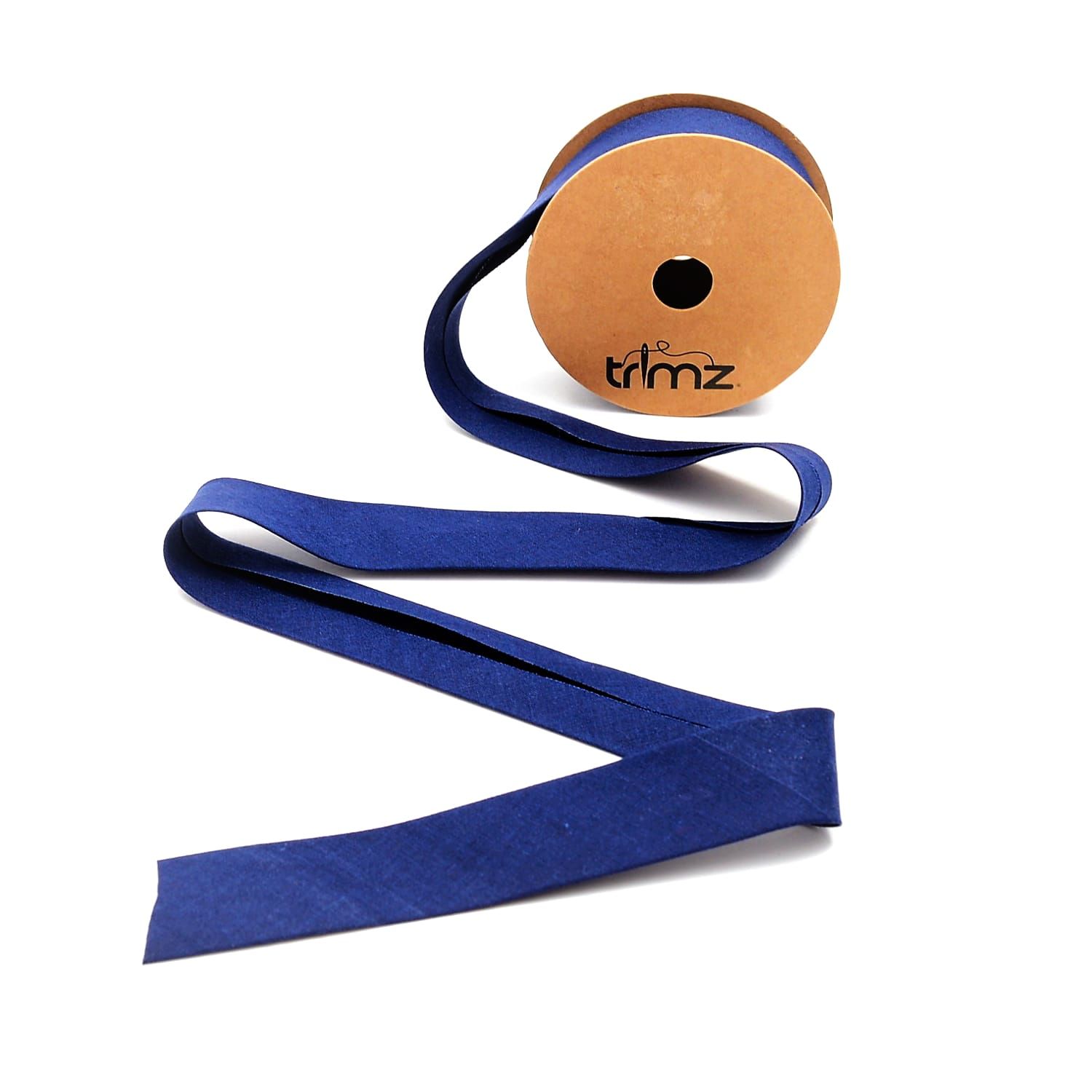Trimz poly-cotton bias binding 25mm 5m navy