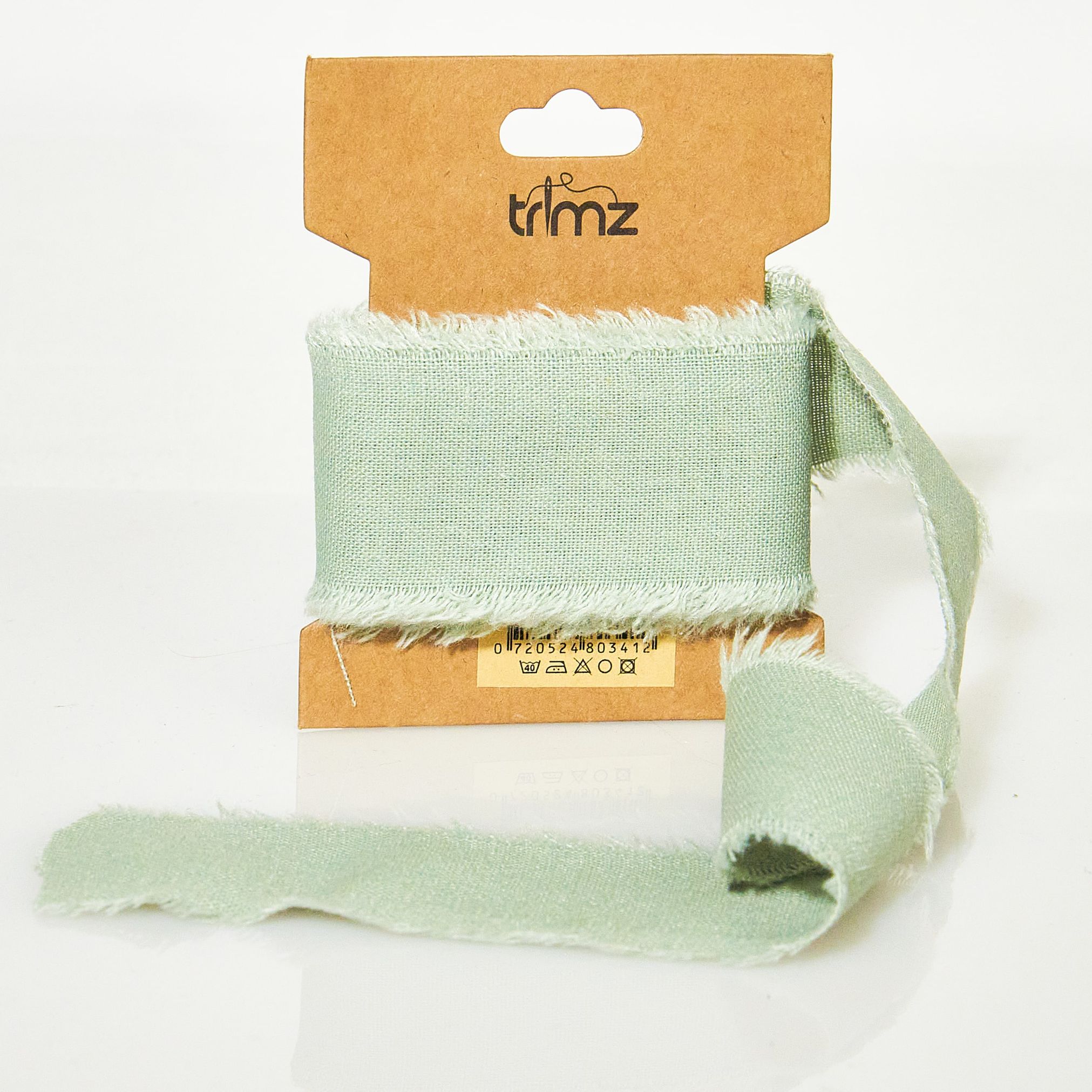 Trimz frayed edge cotton ribbon earth 40mm 3m