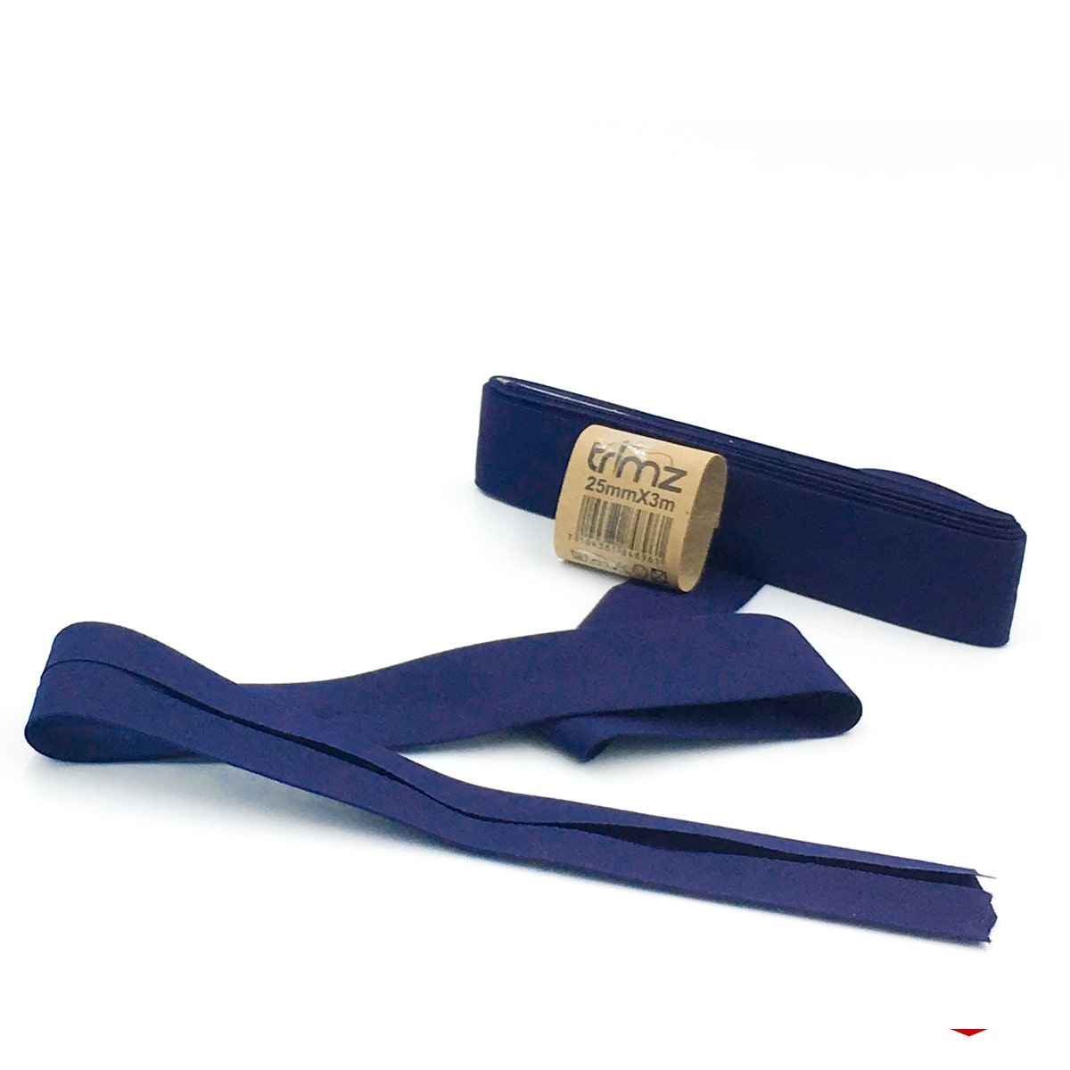 Trimz poly-cotton bias binding 25mm 3m navy wrap