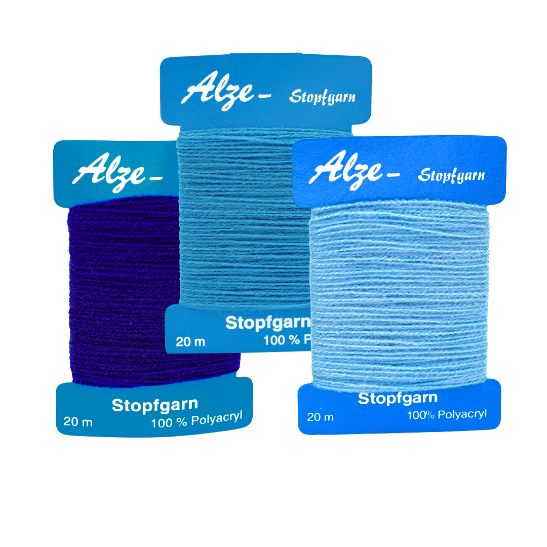 Trimz Darning Wool Bundle - Blues - Sky Blue, Blue, Navy