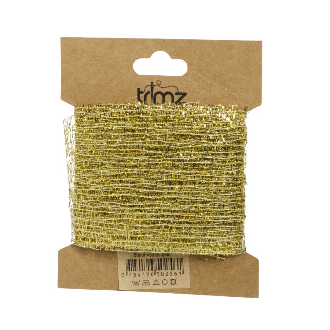 Gold Polyester Decorative Webbing 3m