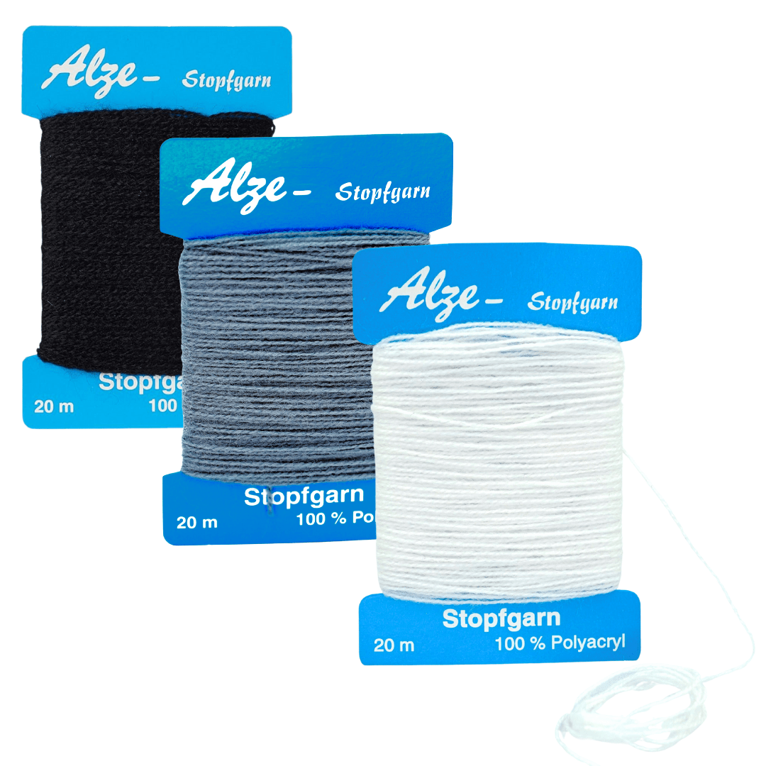 Kleiber Darning Wool Bundle Classic White, Mid Grey and Black