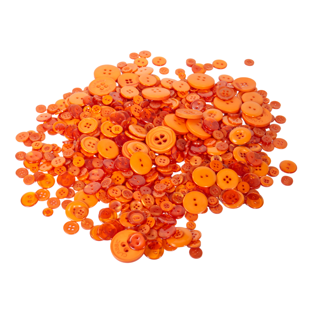 Trimz assorted buttons 250g orange
