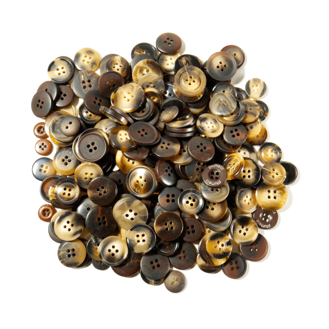 Trimz assorted buttons 250g brown