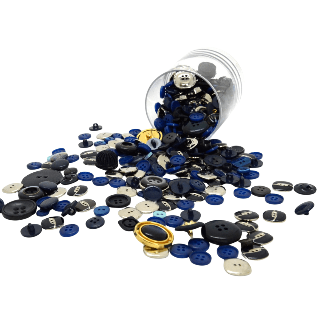 Trimz assorted buttons 250g navy
