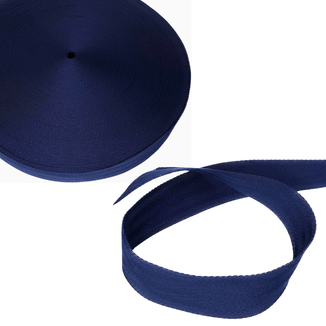 Polypropylene Herringbone Webbing Navy Detail