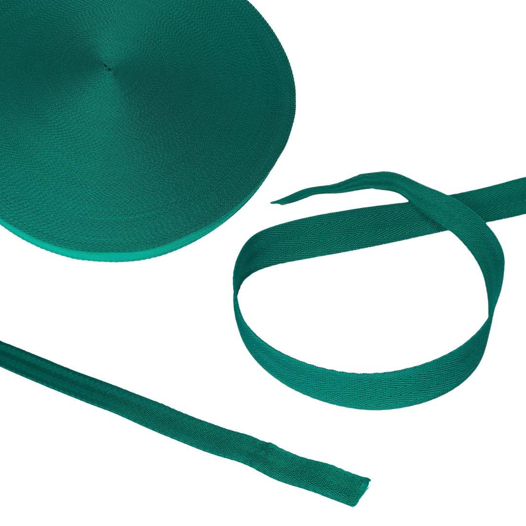 Polypropylene Herringbone Webbing Green Detail