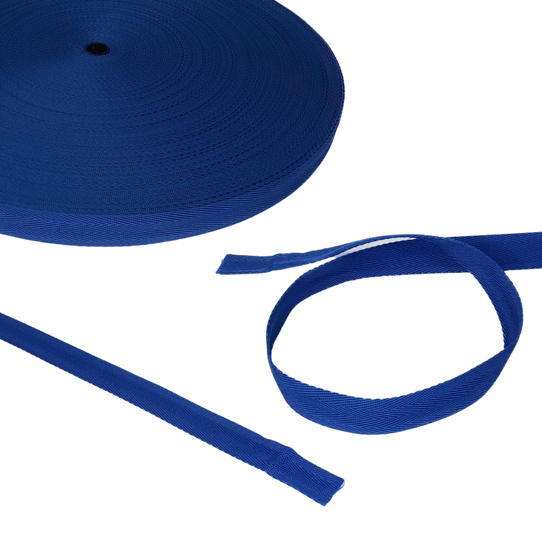 Polypropylene Herringbone Webbing Blue Detail