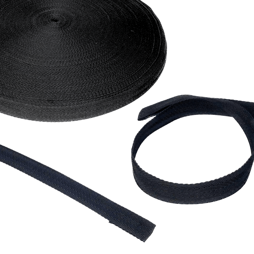Polypropylene Herringbone Webbing Black Detail